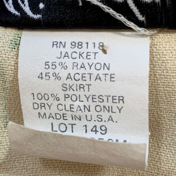 Vintage Blazer Pastel Butter Yellow Floral Detail Short Sleeve Structured Jacket - Picture 11 of 12